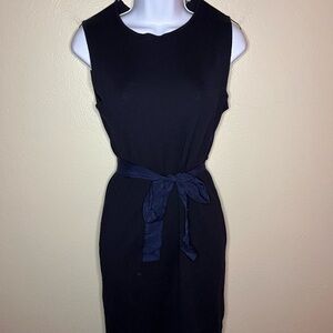 100% wool Fabiana Filippi Sleeveless Ribbed Tie Front Midi Dress